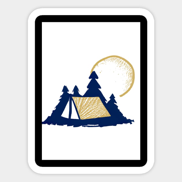 Camping Tent Sticker by maxcode